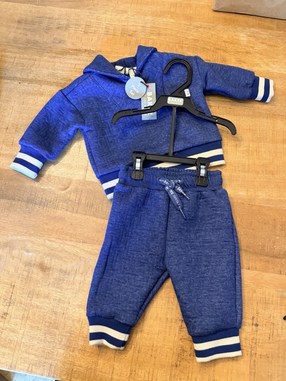 NEW Baker by Ted Baker Child's Sweatsuit 2 Piece Set Blue 0-3 months NWT